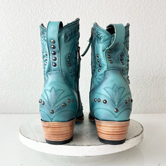 Stylish Turquoise Ankle Boots - Picture 3 of 12